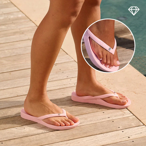 Arch Support Flip Flops - Classic - Crystal Pink